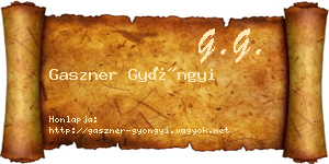 Gaszner Gyöngyi névjegykártya