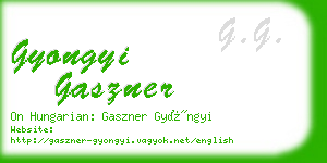 gyongyi gaszner business card